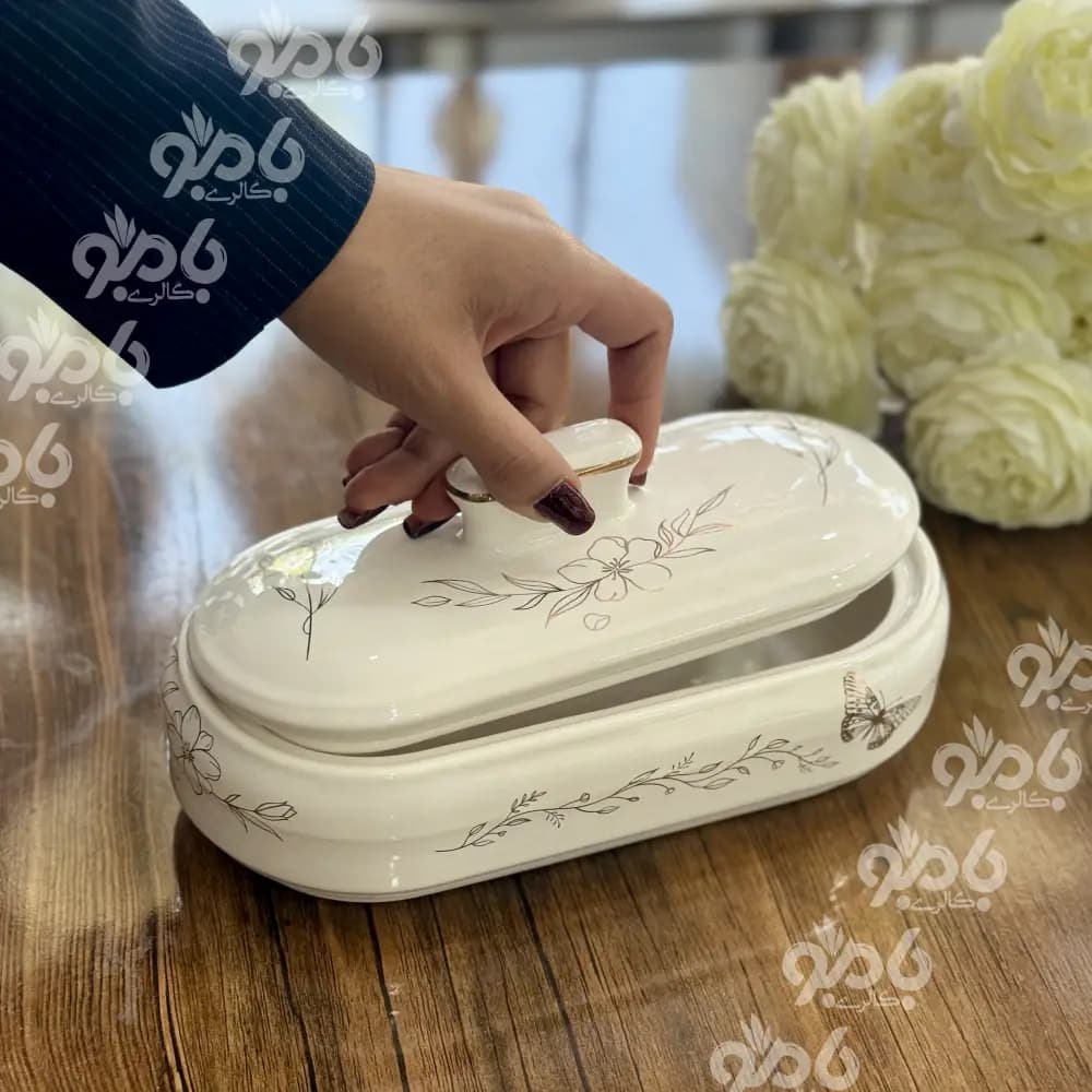 جاکاردی سرامیکی گل طلا کد11 — تصویر ۴