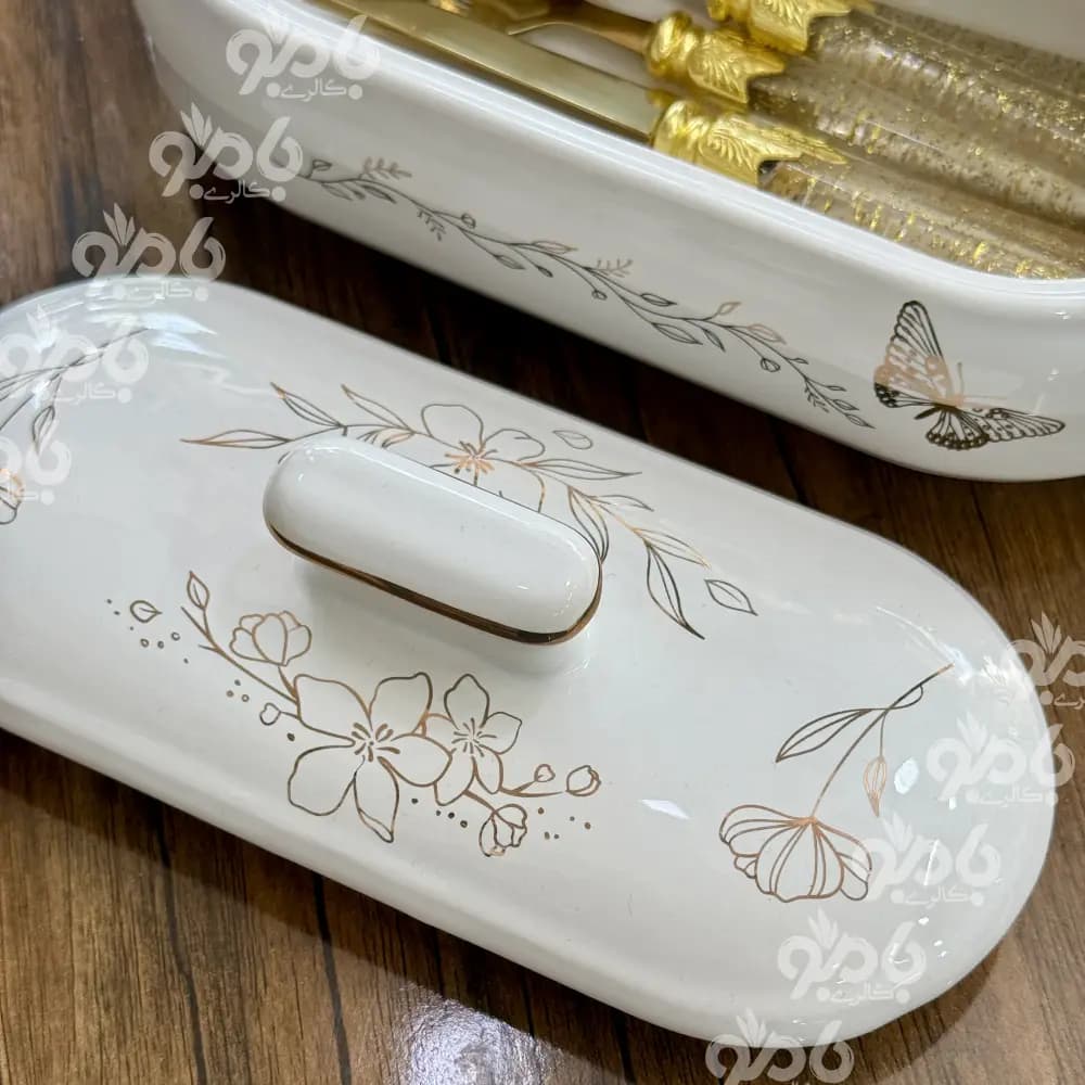 جاکاردی سرامیکی گل طلا کد11 — تصویر ۳