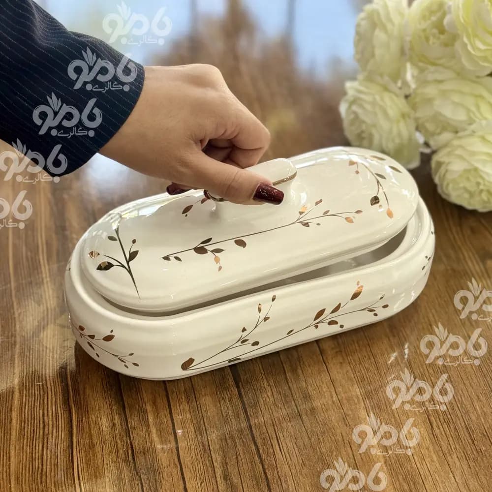 جاکاردی سرامیکی بیضی برگ طلا کد2 — تصویر ۴