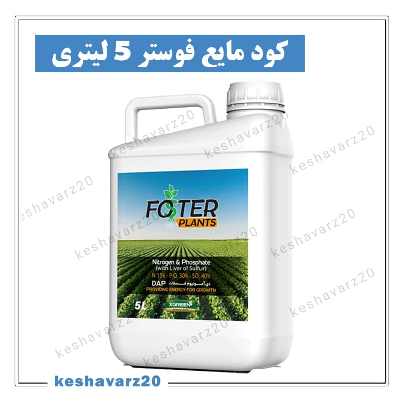 کود استارتر مایع فسفر و گوگرد فوستر ایکس گرین ۵ لیتری با فرمول 6-30 و گوگرد ۴۰ درصد (Foster Plants XGreen)