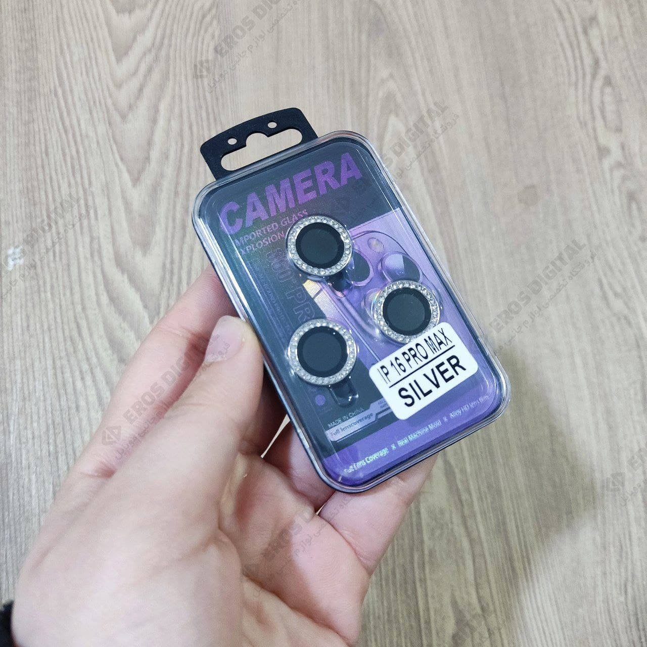 محافظ لنز iPhone 16 Pro Max مدل Camera Film طرح نگینی — تصویر ۳