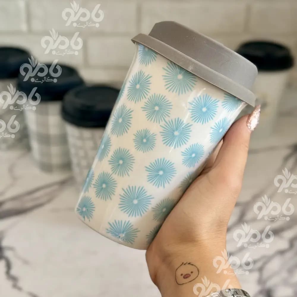 ماگ چینی درب سیلیکونی نسترن — تصویر ۶