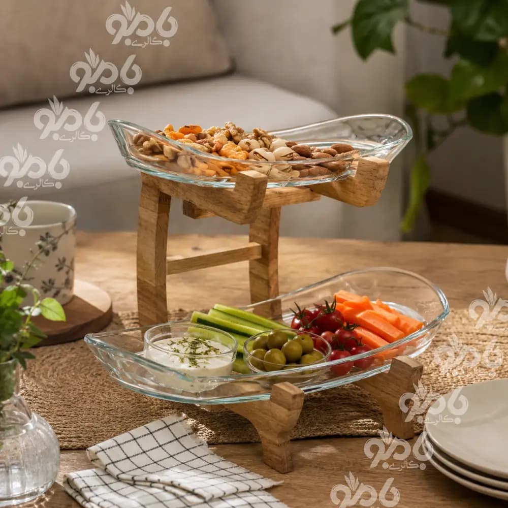 ظروف چوبی پذیرایی استند اورامان