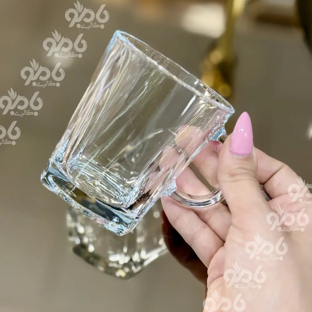 لیوان شیشه ای دسته دار لیدو 1430