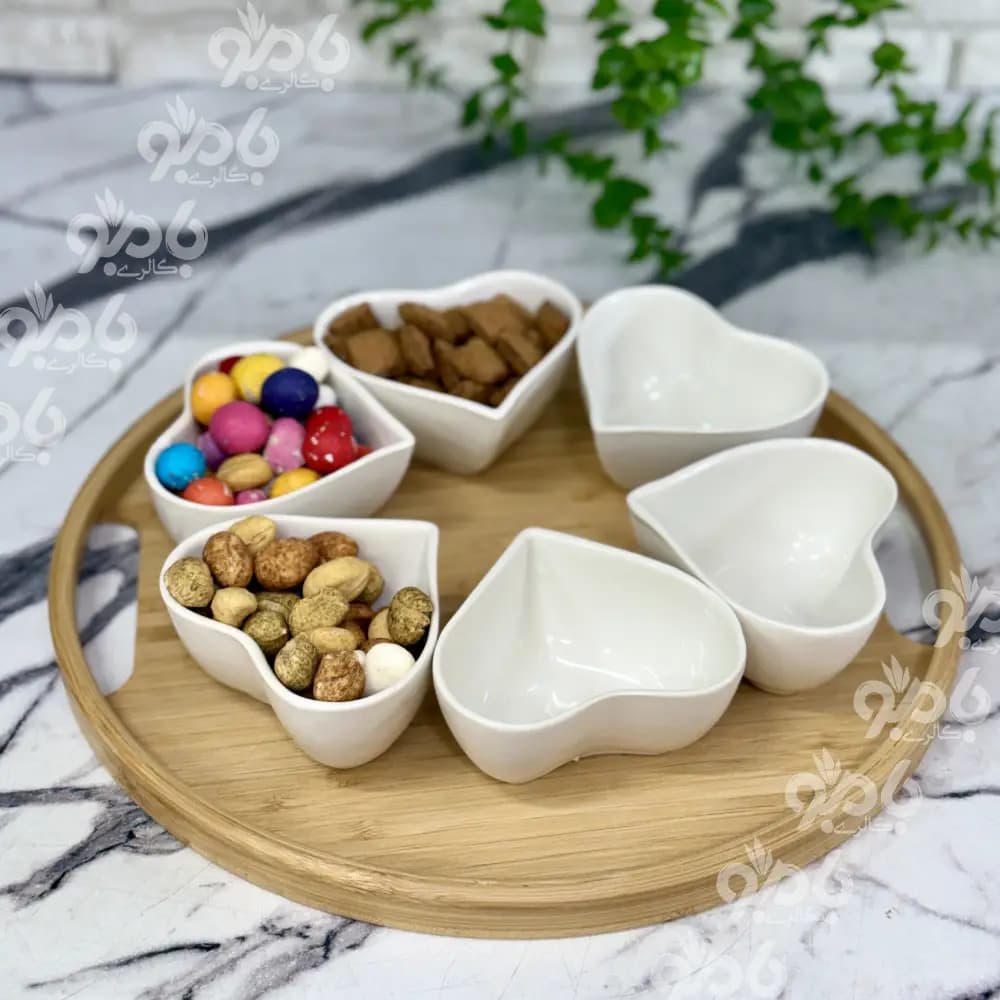پیاله سرامیکی کادویی 6عددی قلب