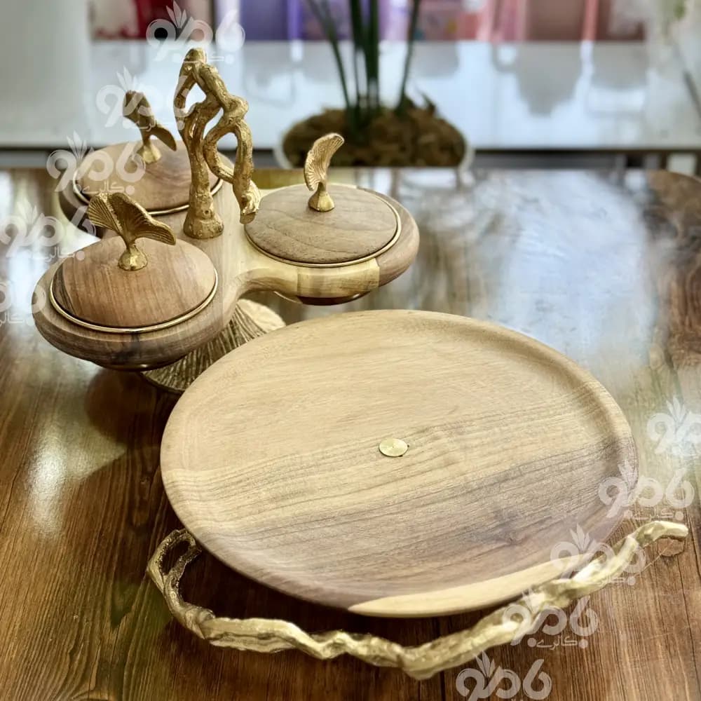 سرویس پذیرایی4تکه درختی طلایی کد750.33 — تصویر ۲