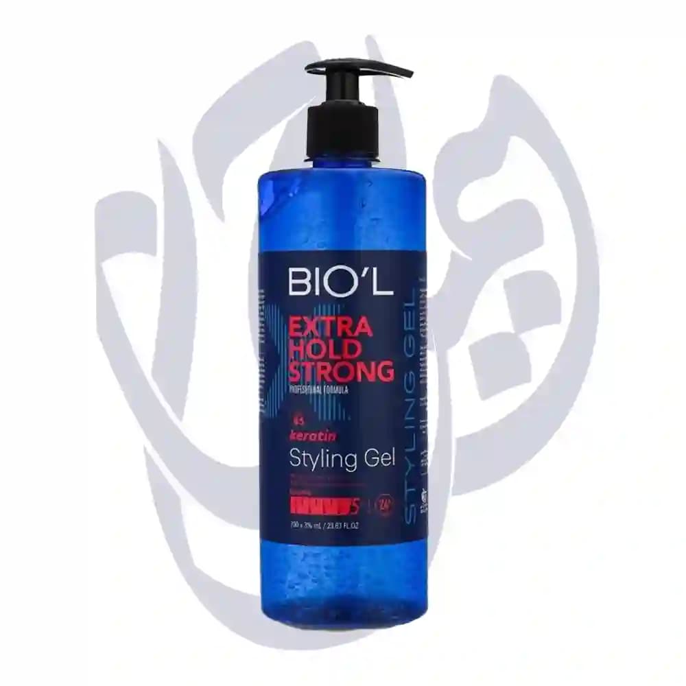 ژل مو مرطوب بیول مدل Extra Hold Strong حجم 700 میلی‌لیتر، استحکام قوی، حاوی کراتین هیدرولیز شده و ویتامین B5، ماندگاری 24 ساعت