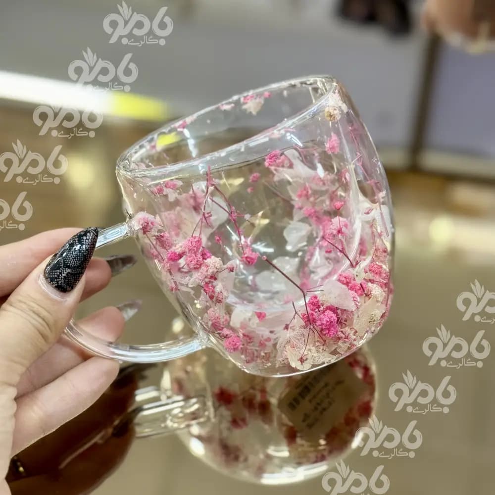 ماگ دوجداره داخل گلدار L6-46 — تصویر ۵