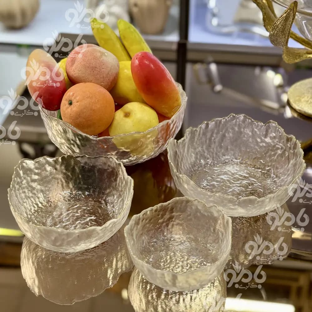 کاسه شیشه ای4تیکه لب طلا یخی — تصویر ۵