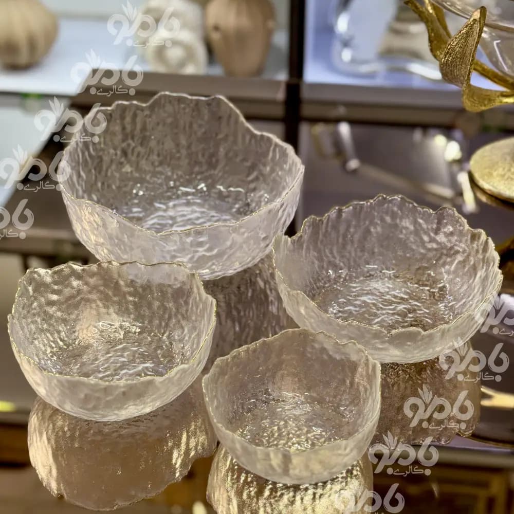 کاسه شیشه ای4تیکه لب طلا یخی — تصویر ۸