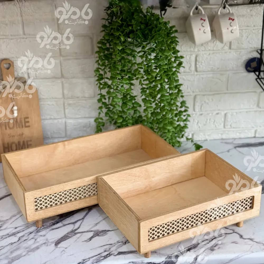 باکس رایزر چوبی طرح حصیری گرید3 ساده — تصویر ۵