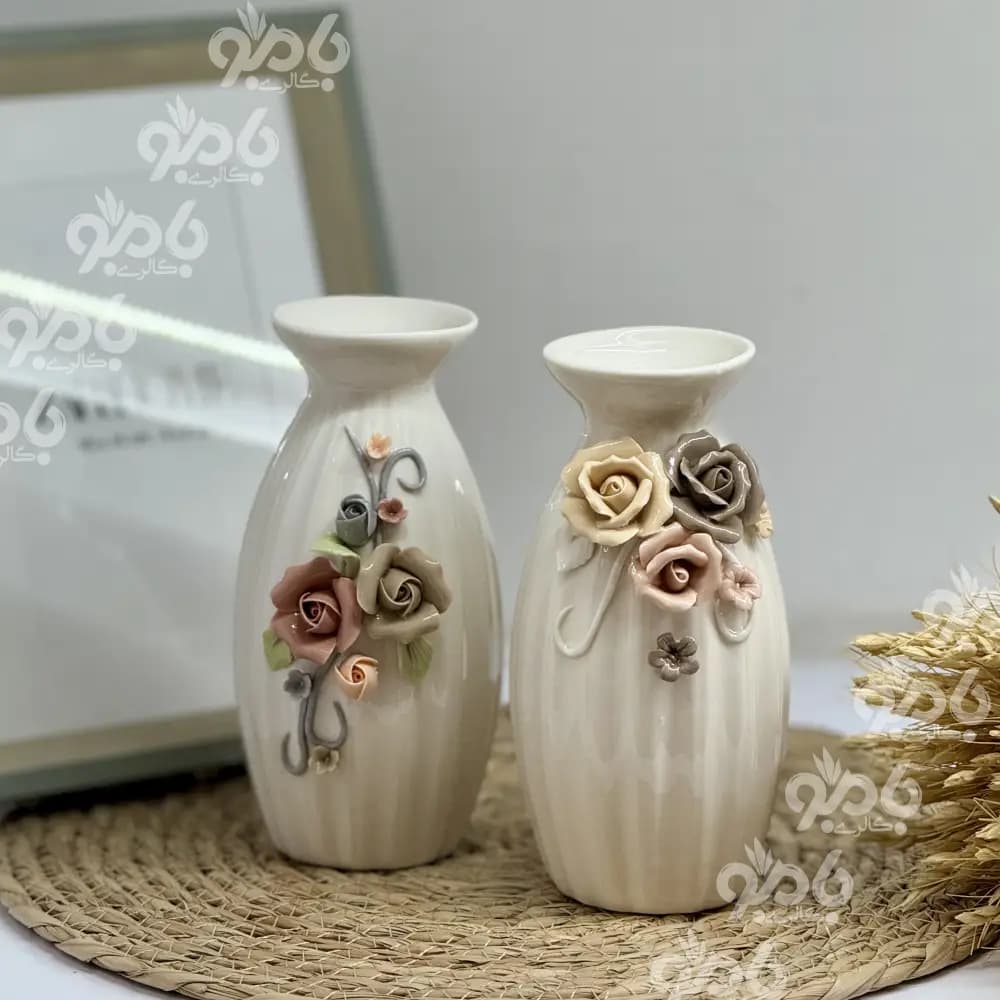 گلدان سرامیکی گلدار وارداتی 1004
