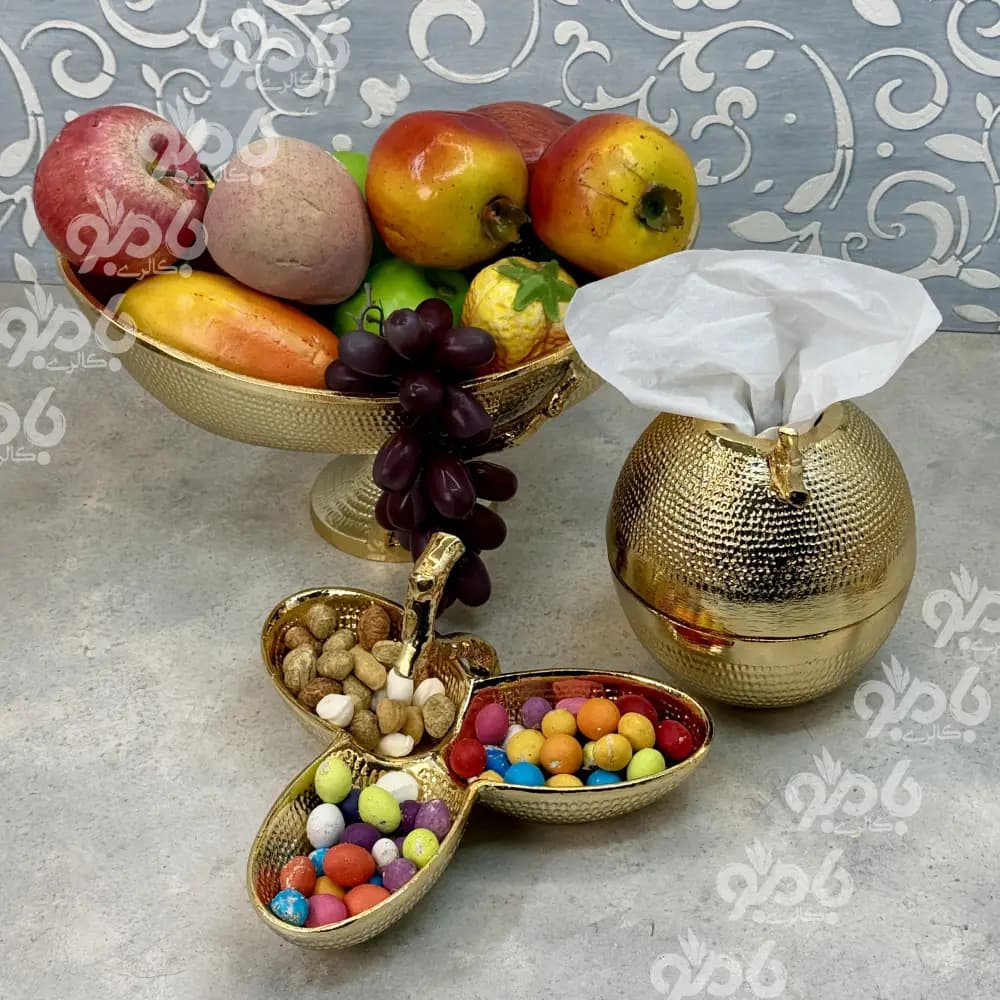 سرویس پذیرایی 5تکه فلورا290/249طلایی — تصویر ۶