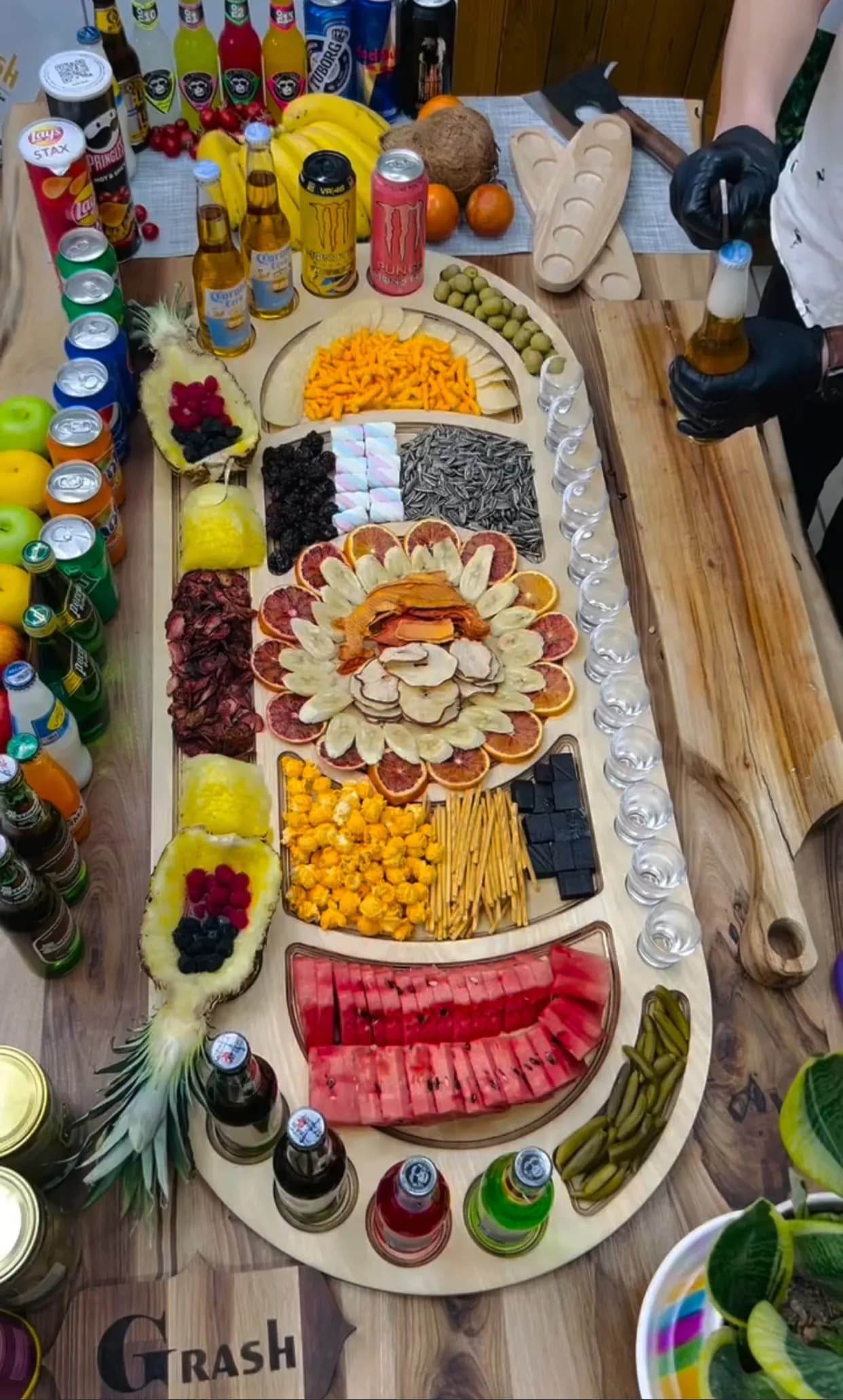 سینی مزه 12 نفره گراش چوب طرح بیضی سری اول — تصویر ۲