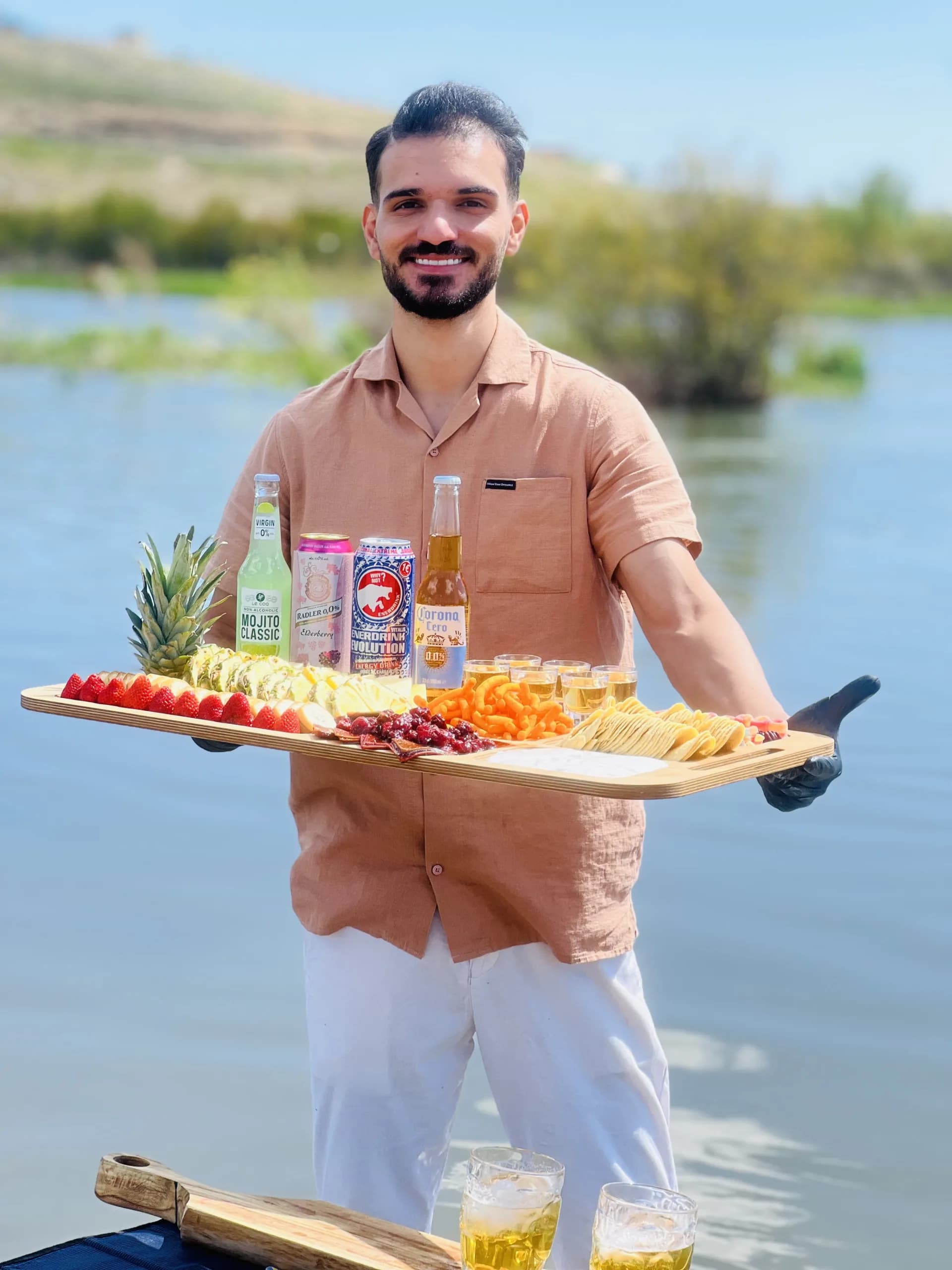 سینی مزه ۶ نفره گراش چوب طرح مستطیل — تصویر ۳