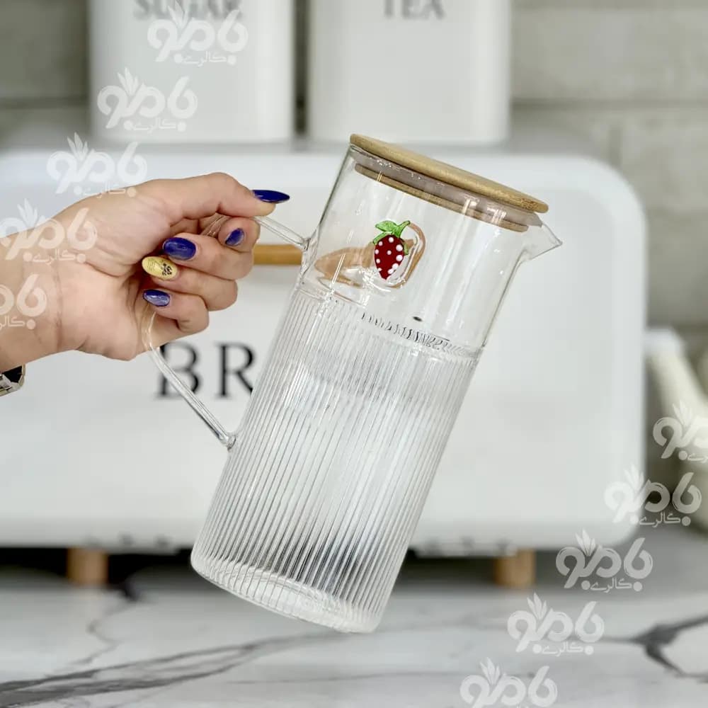 پارچ پیرکس درب بامبو توت فرنگی — تصویر ۱۲