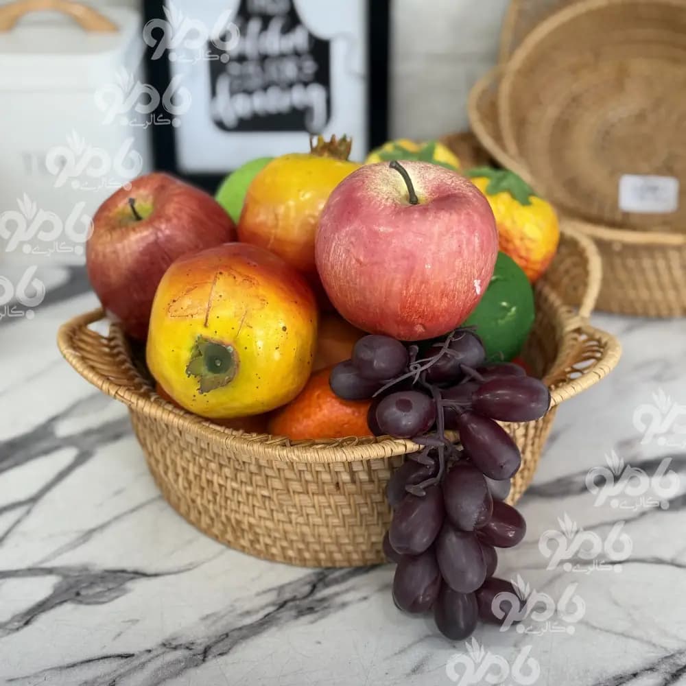 سبد حصیری بافت راتان گل تک کد2 — تصویر ۱۰