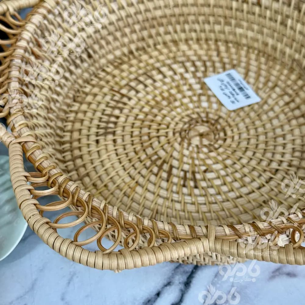سبد حصیری بافت راتان گل تک کد2 — تصویر ۹
