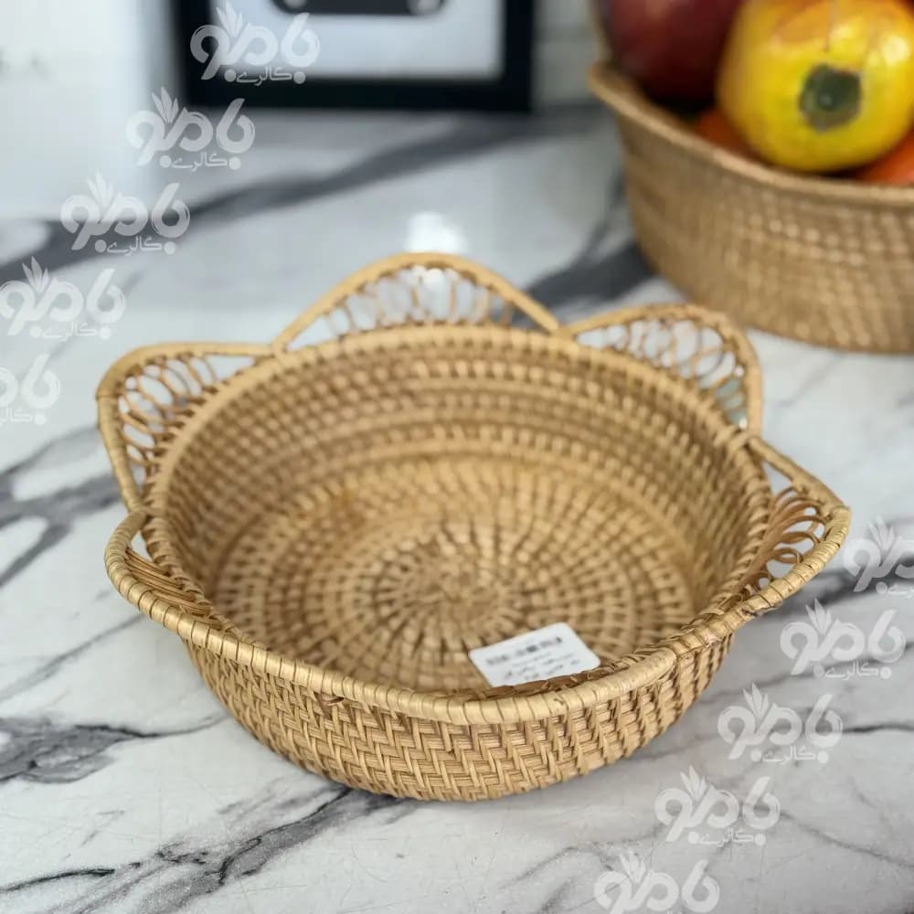 سبد حصیری بافت راتان گل تک کد2 — تصویر ۱۲