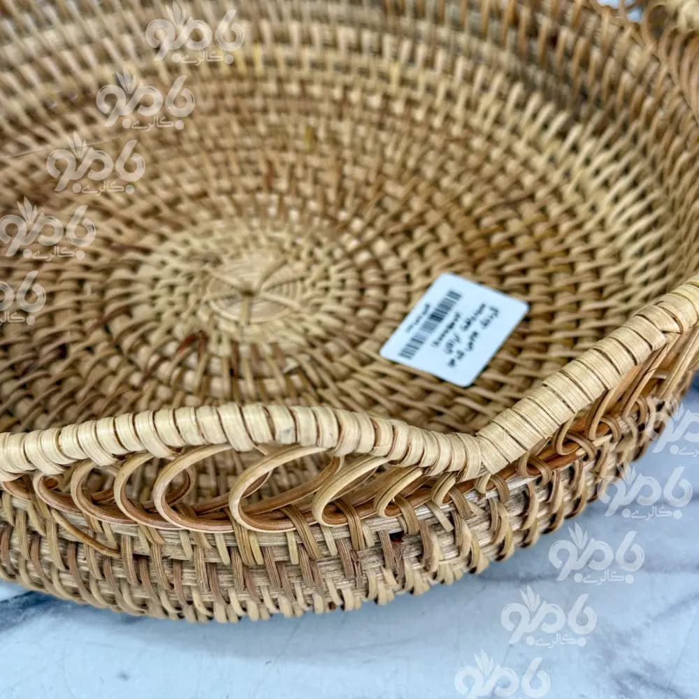 سبد بافت حصیری راتان گرد تک کد13 — تصویر ۳