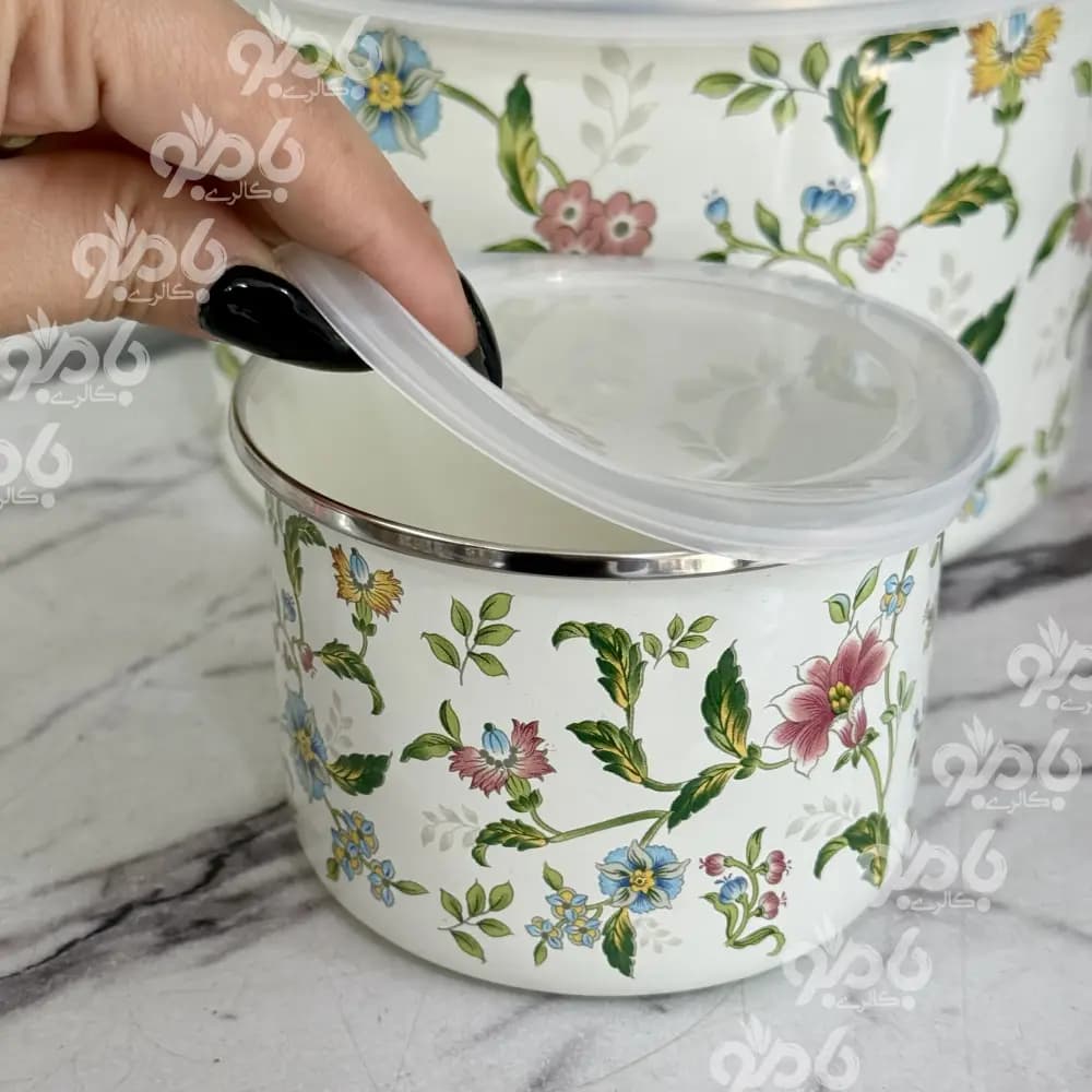 ظرف نگهدارنده لعابی 5تکه طرحدار5 — تصویر ۴