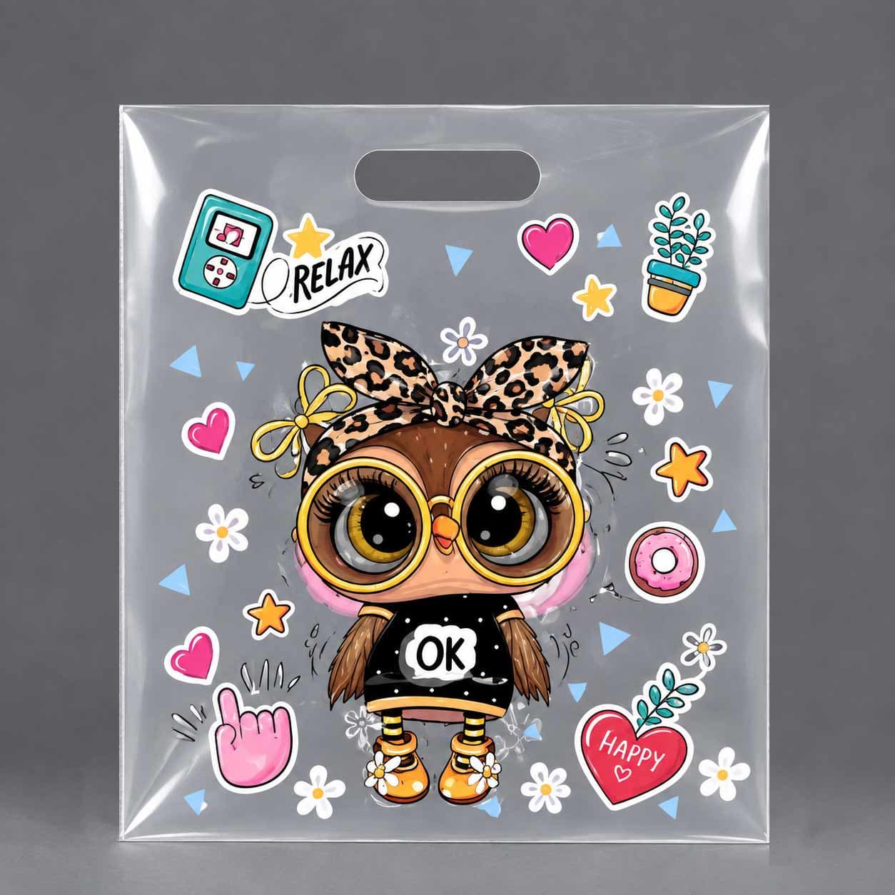 نایلون طرح دار طرح colored owl کیسه 25 کیلویی