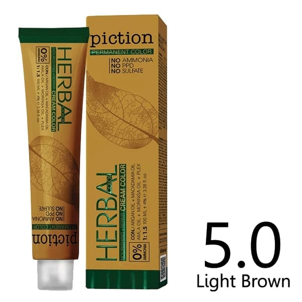 رنگ مو بدون آمونیاک پیکشن قهوه ای روشن (5.0) سری طبیعی Light Brown
