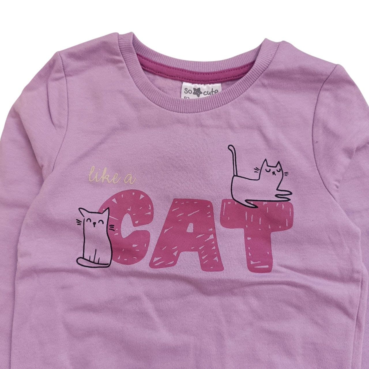 دورس توکرکی بچگانه یاسی طرح گربه و نوشته Like a Cat برند سو کیوت (So Cute) لهستان — تصویر ۲