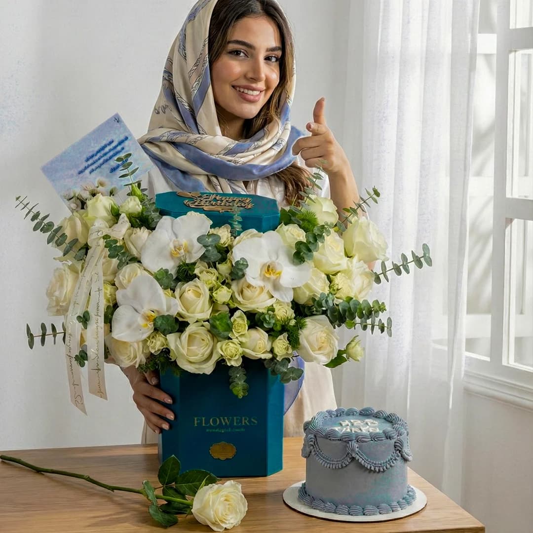 باکس گل و کیک لاکچری مدل پاشا — تصویر ۸