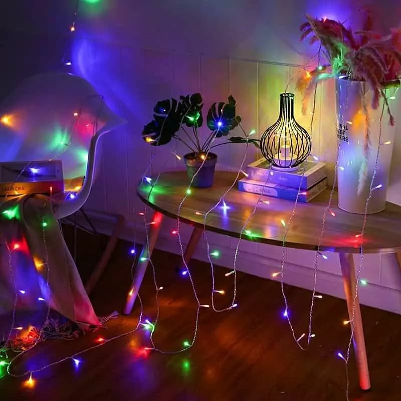 ریسه ال ای دی led صد لامپه مولتی کالر 10 متری ( نوع باکیفیت و اصلی ) برق شهری 220 ولت
