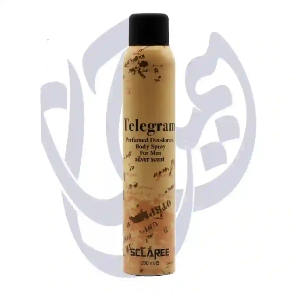 اسپری بدن مردانه اسکلاره مدل Telegram حجم 200 میلی لیتر – رایحه Silver Scent