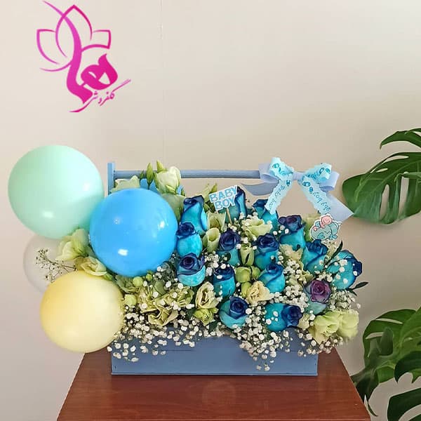 باکس گل نوزادی پسرانه مدل 21