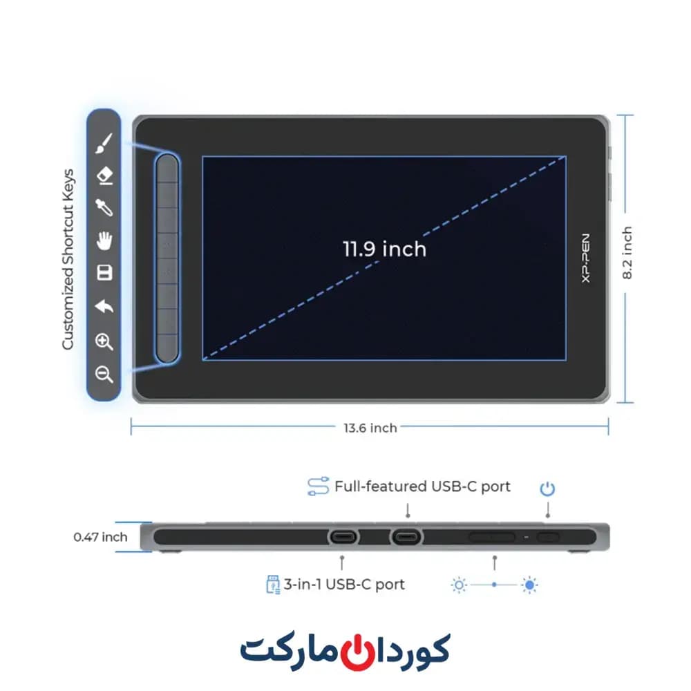 قلم نوری و تبلت طراحی ایکس پی-پن XP-PEN مدل Artist 12 (1st Gen) — تصویر ۱۰