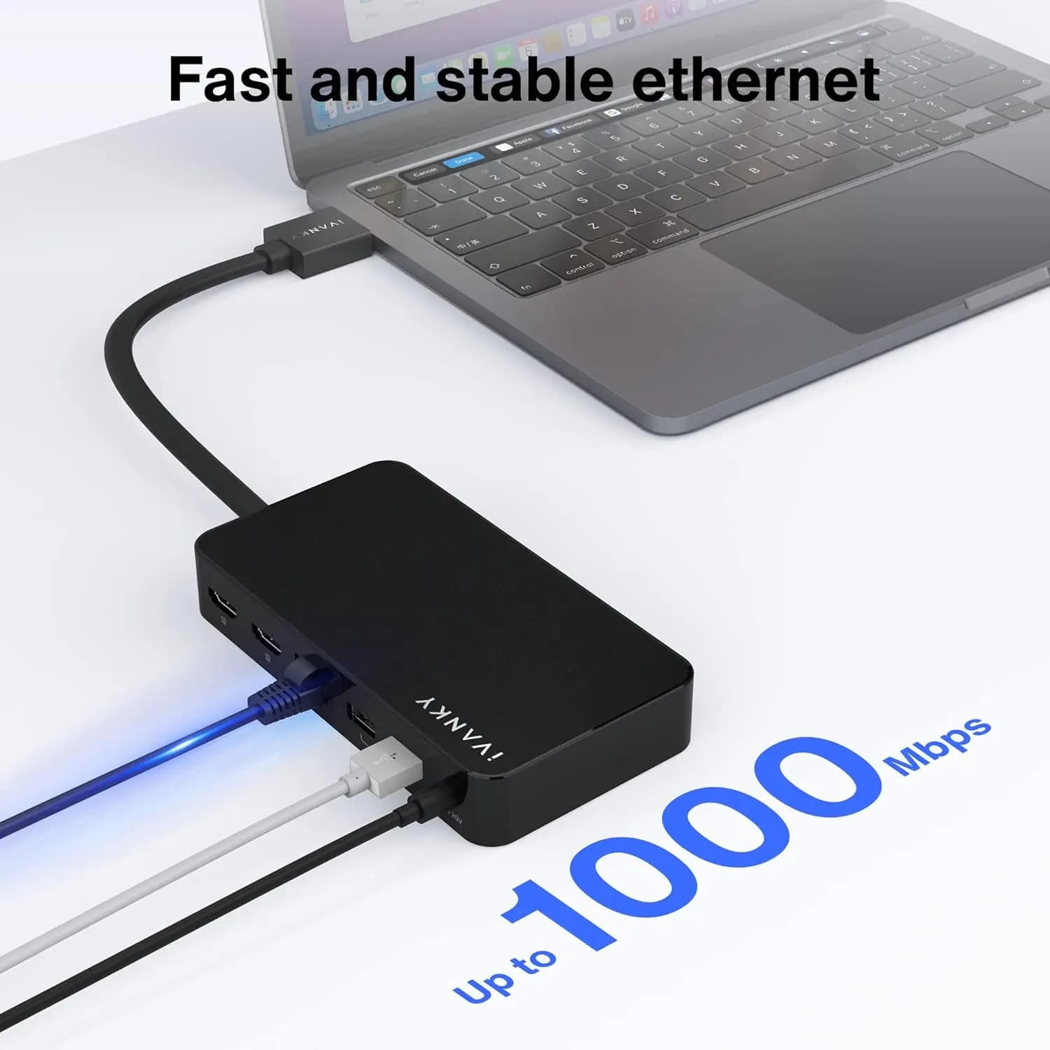 مبدل MacBook Pro Docking Station با آداپتور برق Dual 4K, (2 HDMI، RJ45، SD/TF، ​​6 پورت USB، صوتی 3.5 میلی متر) | برند iVANKY — تصویر ۱۱