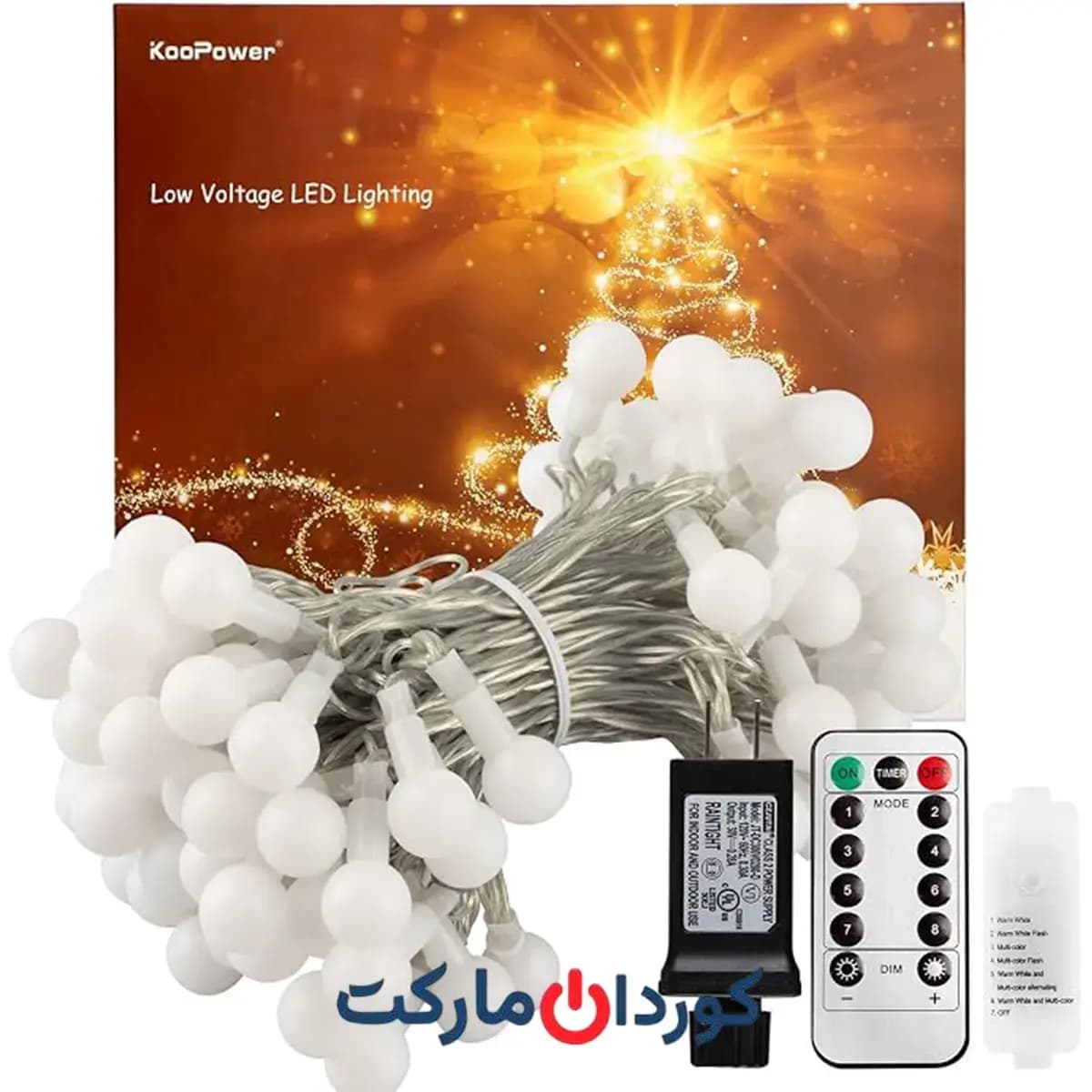 ریسه / چراغهای LED کروی 100 عددی koopower کوپاور — تصویر ۴