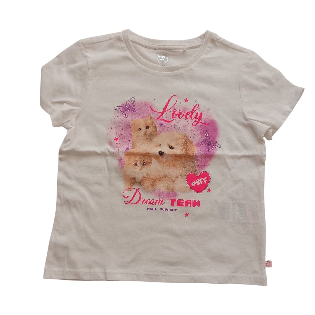 تیشرت آستین‌کوتاه دخترانه برند Cool Club لهستان — طرح Lovely Dream Team با حیوانات بامزه (مناسب 5 تا 6 سال) — تصویر ۳
