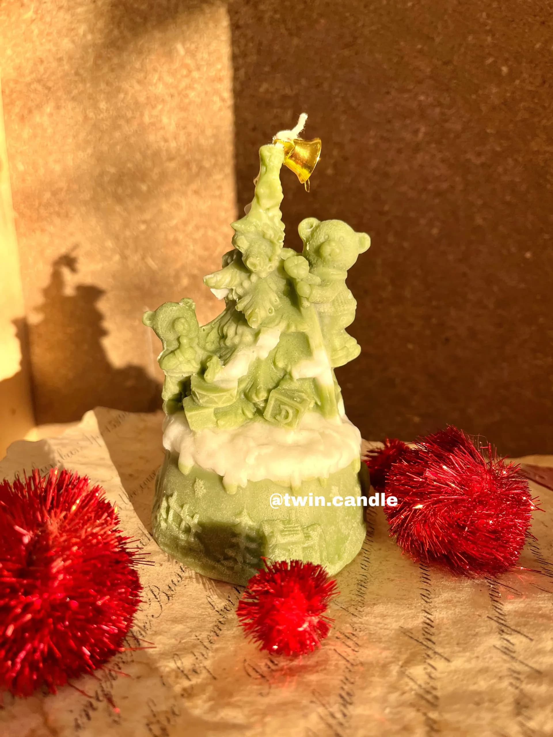 شمع درخت کریسمس با تدی — تصویر ۴