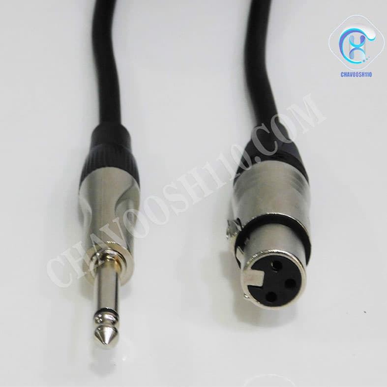 کابل XLR مادگی به TS چاووش ۱۵ متری — تصویر ۳