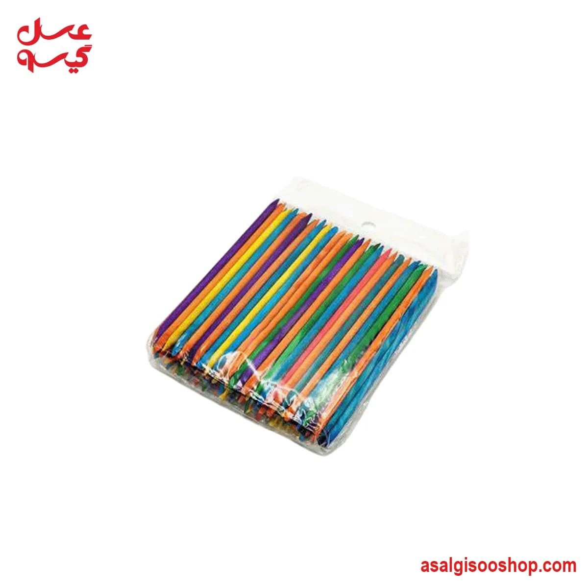 عقب زن چوبی 50 عددی رنگی|Wooden Cuticle Pusher Colorful Pack of 50 | کد 3191
