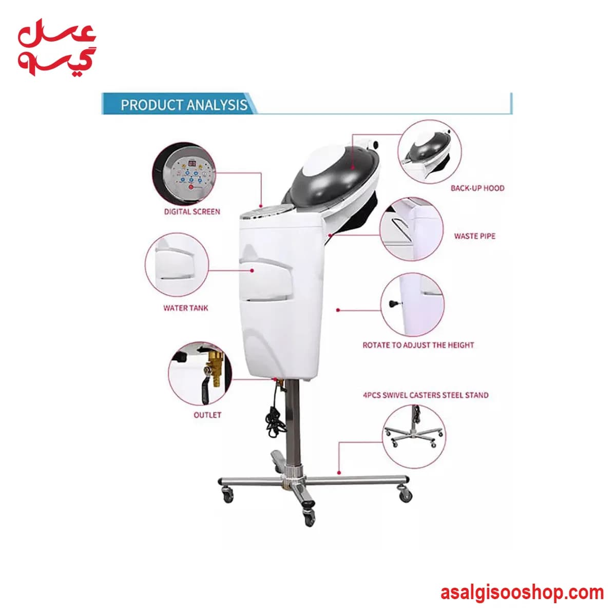 دستگاه مایکرومیست ۱۵ لایت لیز Lizze مدل کنترلدار | Lizze Micromist 15 Light Hair Steamer with Remote Control | کد 3151 — تصویر ۵