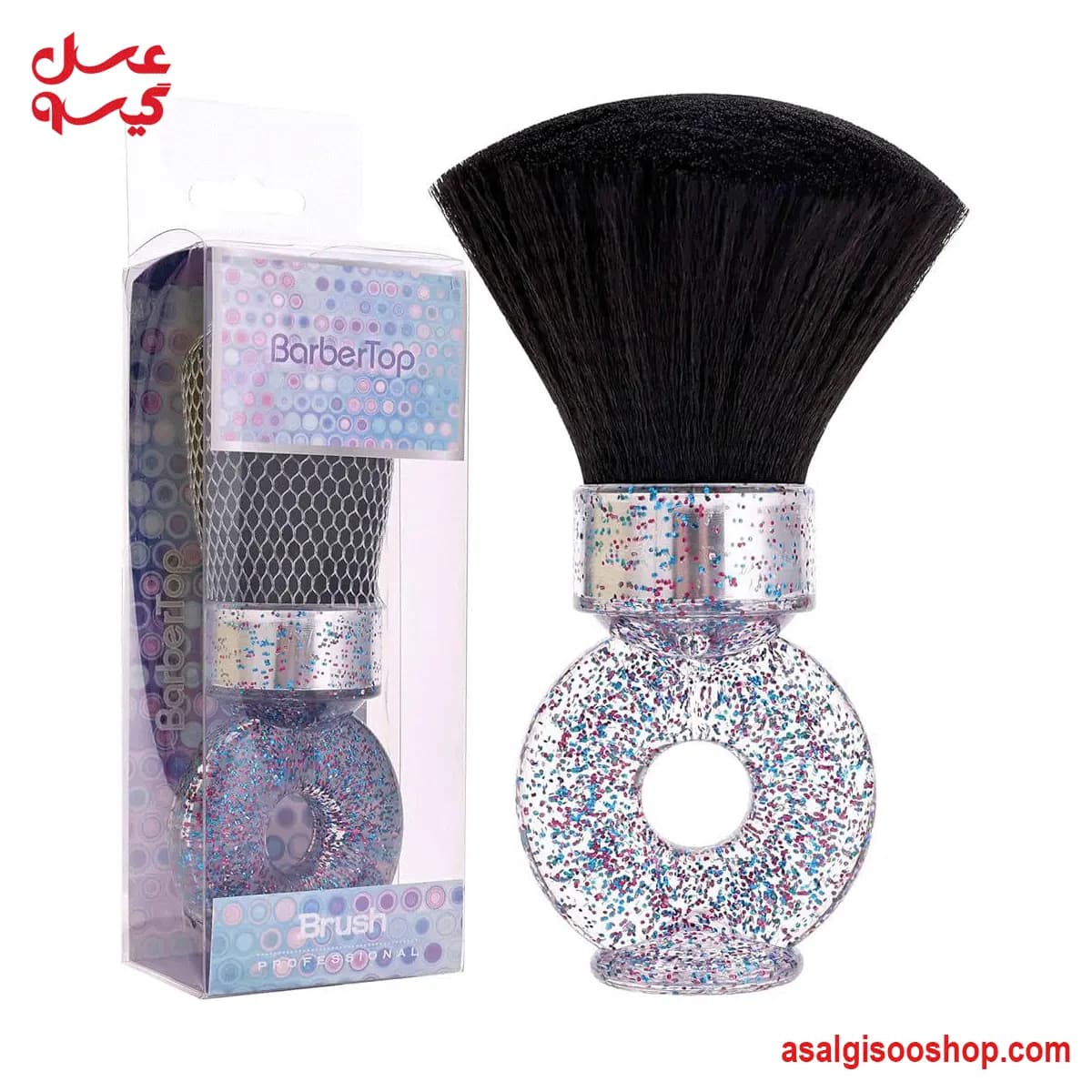 موپران مو طرح دونات اکلیلی حرفهای با موهای نرم و طراحی خاص برای پاکسازی دقیق مو | Glitter Donut Design Professional Hair Duster Brush – Mopran | کد 3015 — تصویر ۵