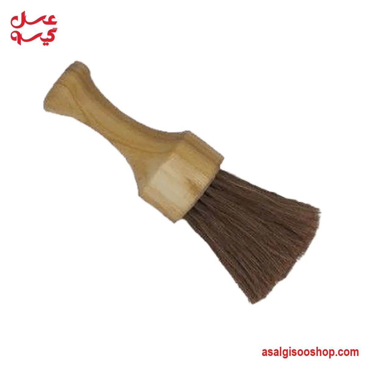 فرچه موپران گرد دسته چوبی حرفهای با الیاف نرم و متراکم برای پاک کردن مو | Wooden Handle Round Hair Duster Brush – Mopran | کد 3013 — تصویر ۲