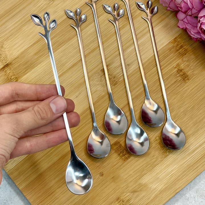 قاشق شربت خوری فانتزی طرح برگ — تصویر ۵