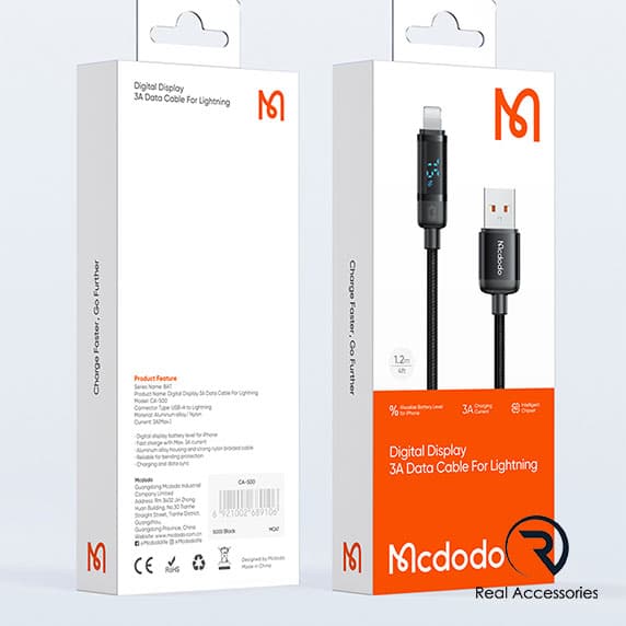 کابل لایتنینگ با نشانگر درصد شارژ مکدودو USB A مدل CA-5000 — تصویر ۶