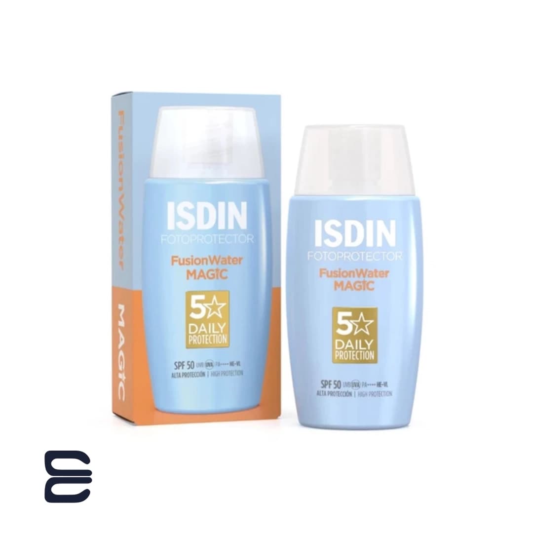 ضد آفتاب فلوئیدی بیرنگ ایزدین SPF50 مدل Fusion Water Magic حجم ۵۰ میل اصل آبرسان، فاقد چربی و مناسب انواع پوست — تصویر ۱۲