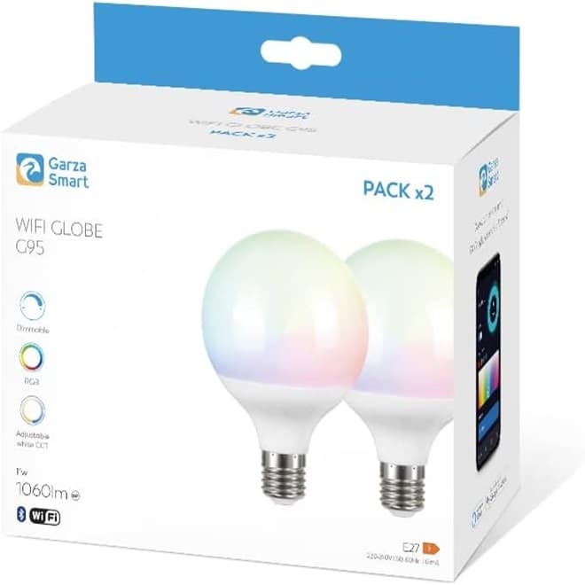 لامپ هوشمند حبابی ۱۱ وات Garza مدل G95 | پک دو عددی RGB + CCT — تصویر ۱۰