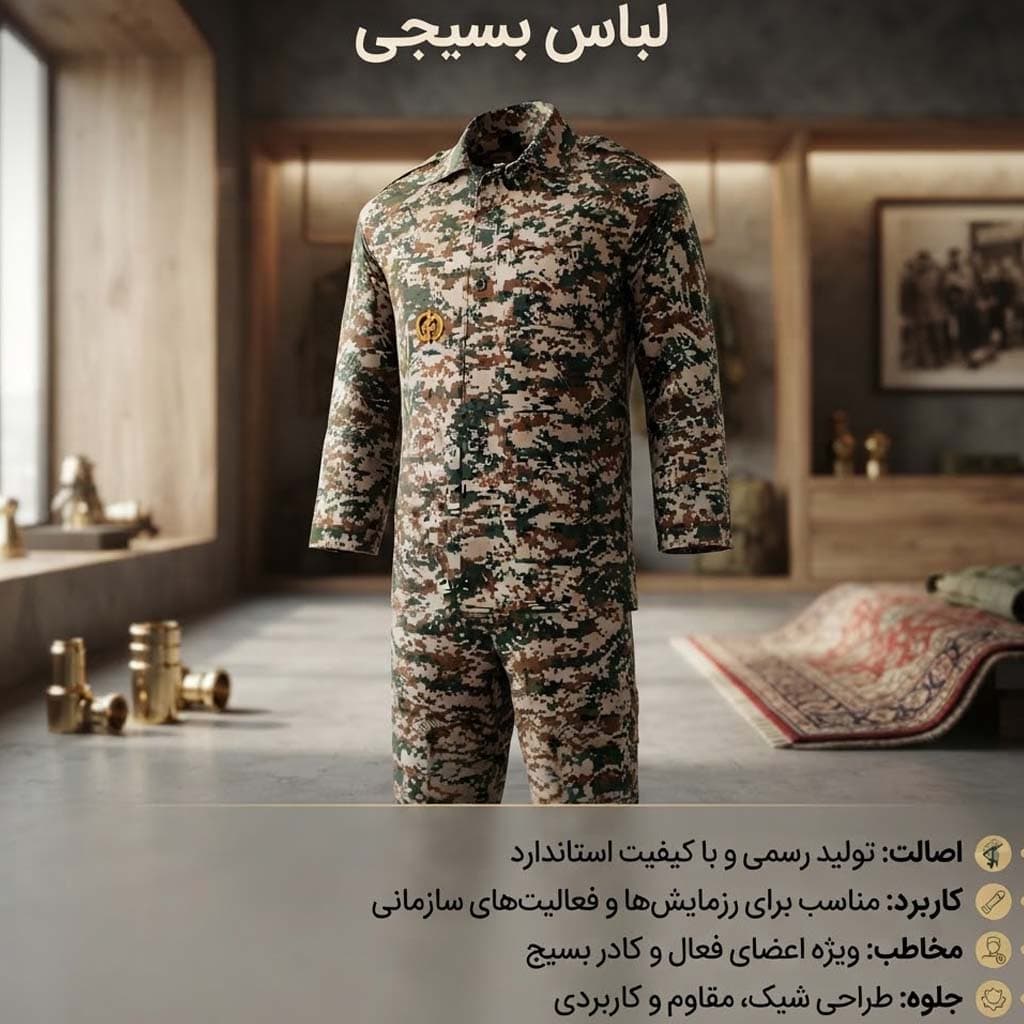 لباس فرم دیجیتال سبز بسیجی