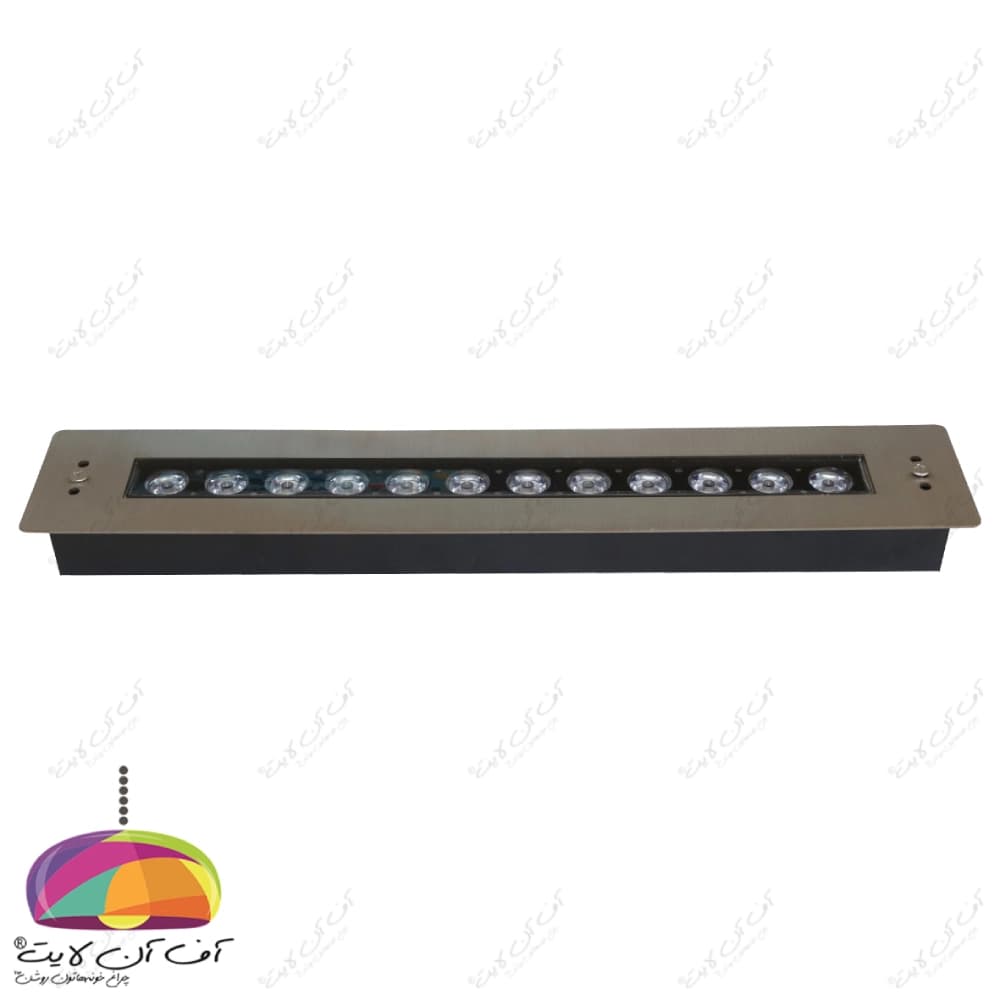 چراغ استخری توکار مستطیل 36 وات RGB بدنه استیل LEDMAN — تصویر ۲