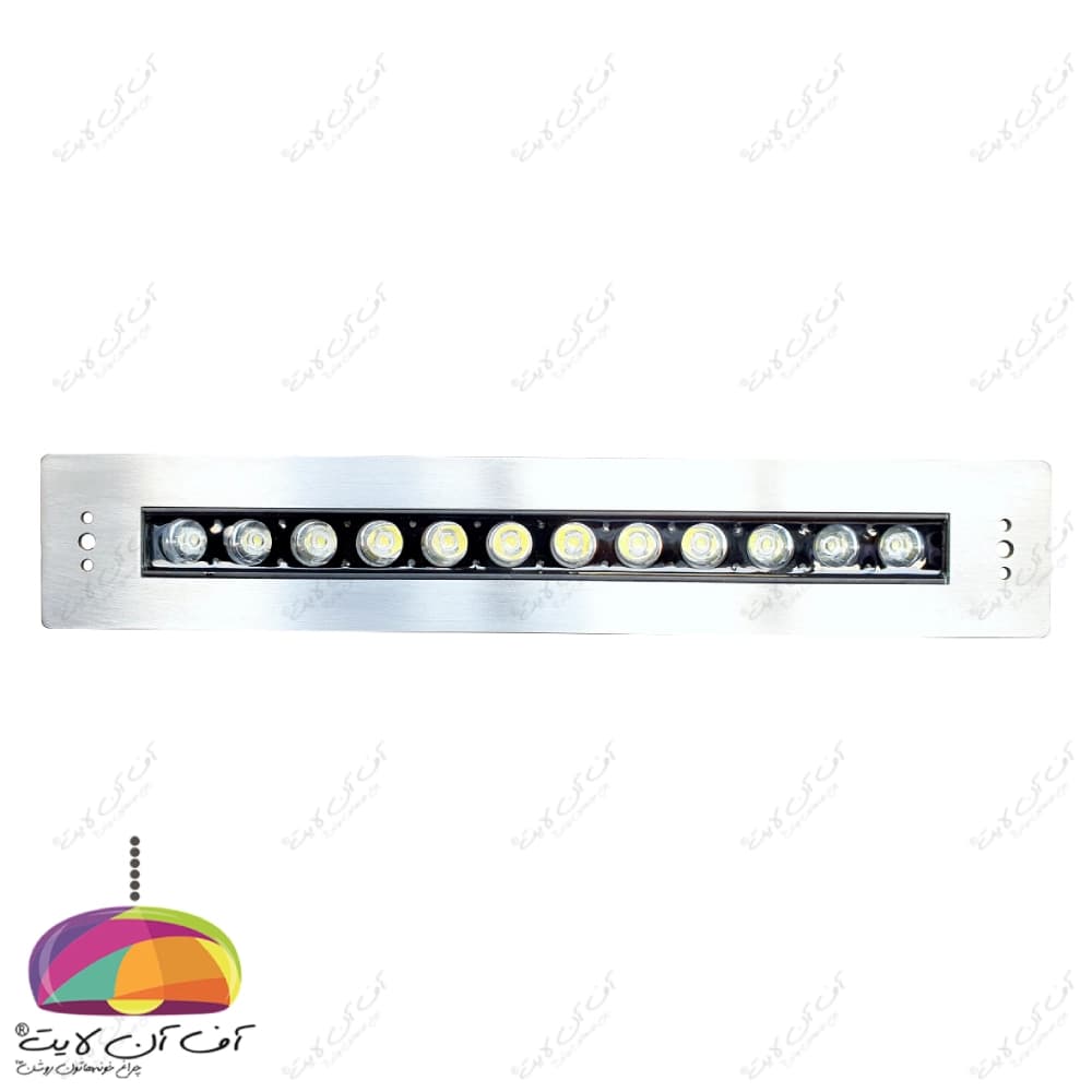 چراغ استخری توکار مستطیل 12 وات بدنه استیل LEDMAN — تصویر ۶