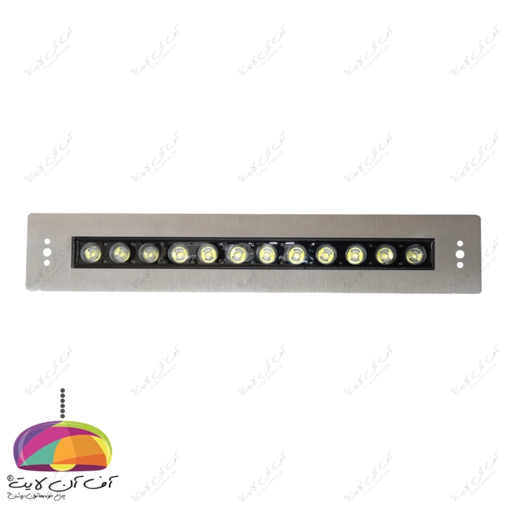 چراغ استخری توکار مستطیل 12 وات بدنه استیل LEDMAN